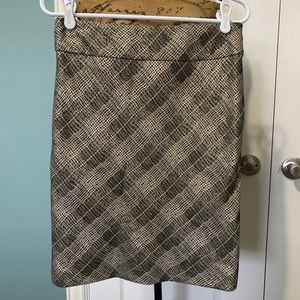 The Limited Gold Plaid Pencil Skirt Size 2